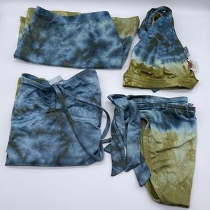 Four piece lucky brand peace sign bathing suit